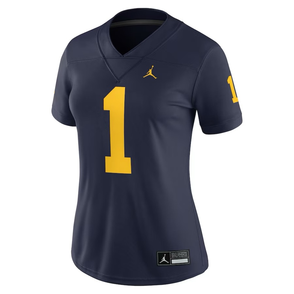 NWT#1 Michigan Wolverines Jordan Brand Women's Game Jersey - Navy